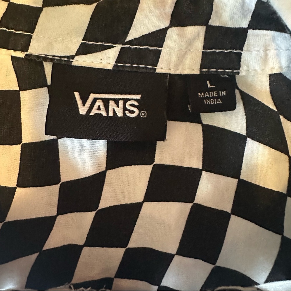 Vans Wavy Checkered Button-Up Large - image 3